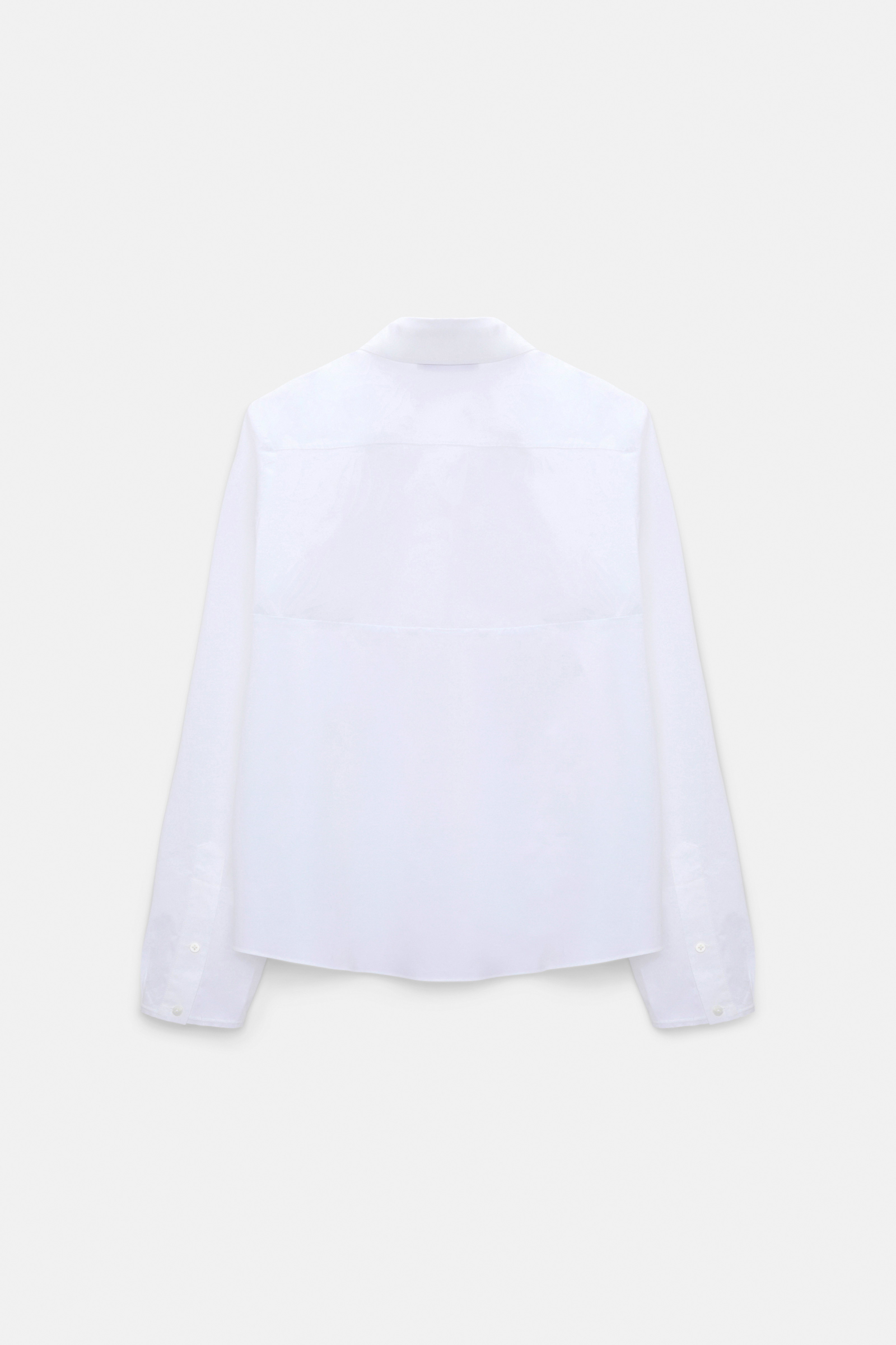 Dorothee Schumacher A-line cotton poplin blouse with removable collar white lemon